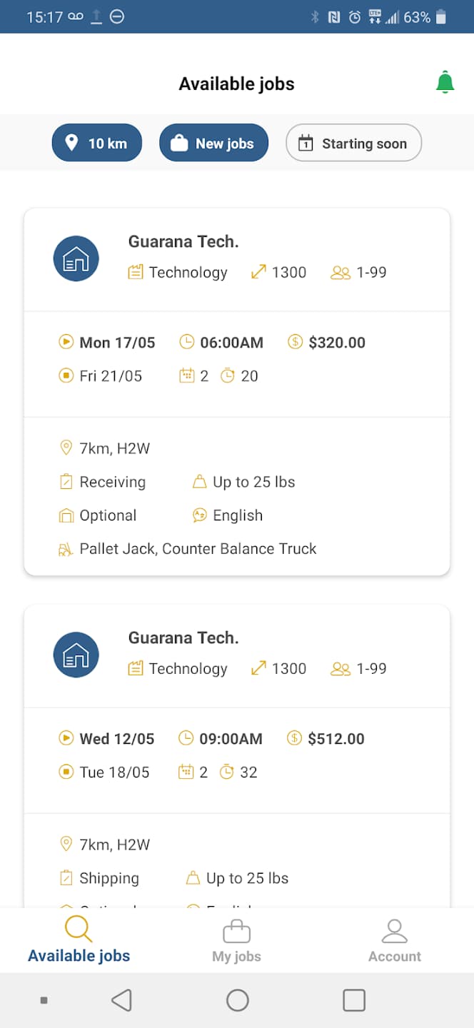 Aukazi Workers App — Browse available jobs near you